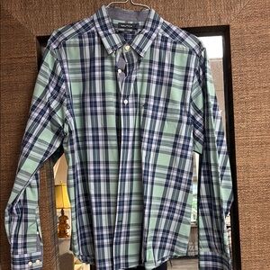 Nautica Green and Blue Casual Button Down Shirt